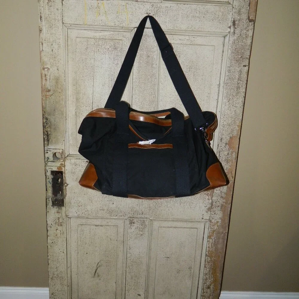 Mark & Graham Canvas and Leather Weekender Black